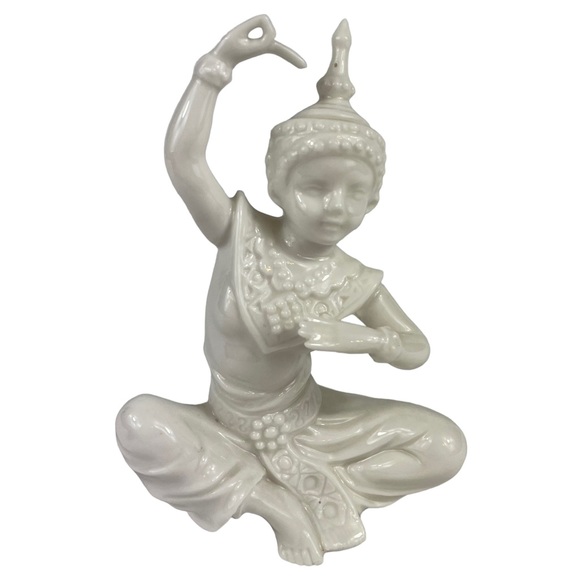 Thai Gates Dancer Traditional Japanese Vintage White Porcelain Zen Fragile 5” - Picture 1 of 7